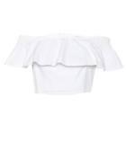 Alexandra Miro Selma Ruffled Cotton Crop Top
