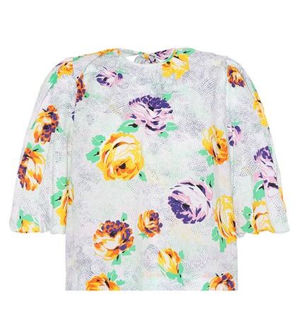 Msgm Rose Cotton Crop Top