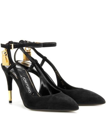 Mary Katrantzou Padlock Suede Pumps