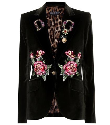 Dolce & Gabbana Embellished Velvet Blazer
