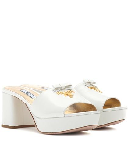 Prada Leather Plateau Sandals