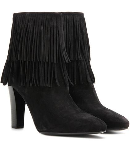 Saint Laurent Lily 95 Suede Ankle Boots