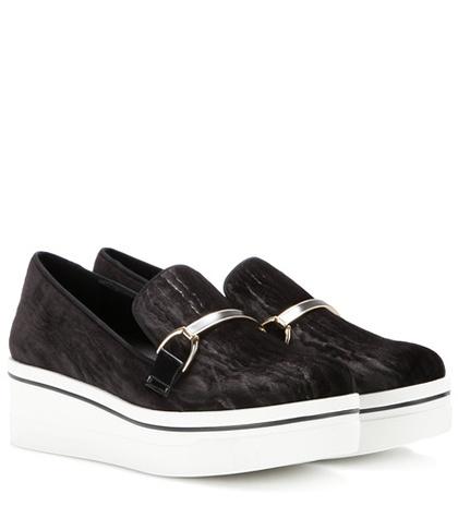 Stella Mccartney Binx Velvet Platform Slip-on Sneakers
