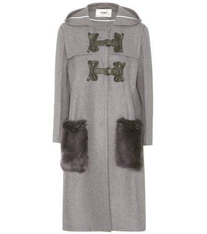 Fendi Fur-trimmed Wool And Cashmere Coat