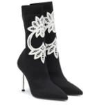The Row Lace-trimmed Knitted Ankle Boots