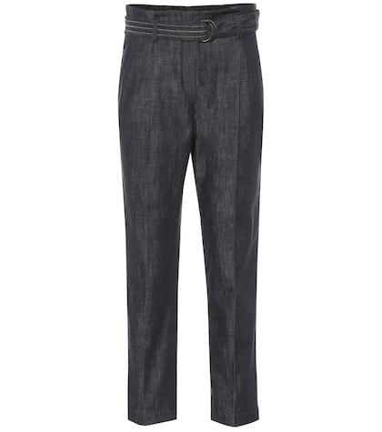 Brunello Cucinelli Belted High-rise Straight Jeans