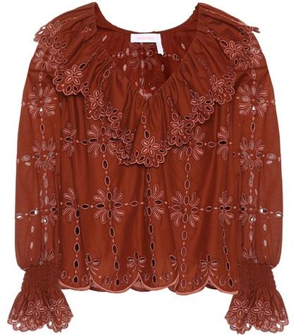 Victoria Victoria Beckham Cotton Eyelet Lace Top