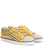 T By Alexander Wang Intrecciato Leather And Suede Sneakers