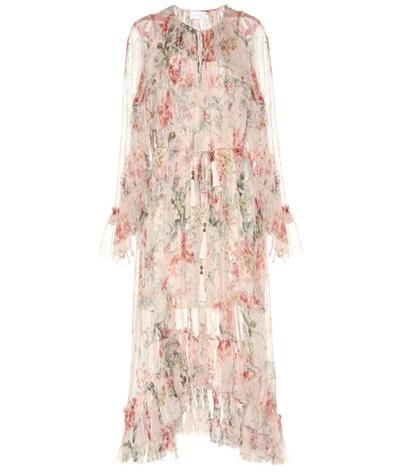 Bottega Veneta Silk Floral Ruffle Dress