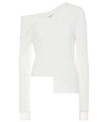 Helmut Lang Cold Shoulder Ribbed Top