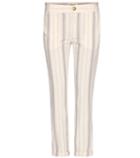 Current/elliott The Buddy Linen And Cotton Cropped Trousers