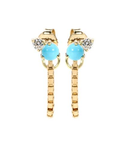 Jemma Wynne 18-karat Gold Earrings With Turquoise And Diamond