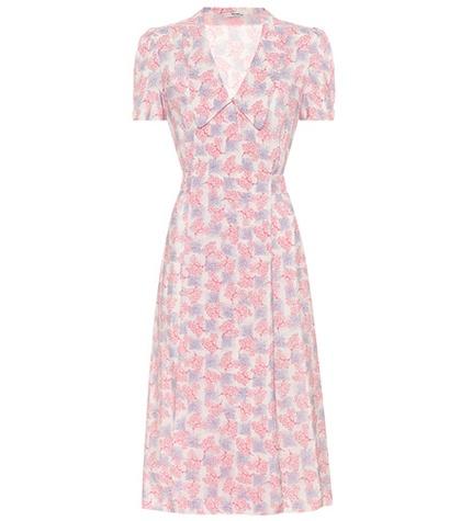 Miu Miu Floral-printed Silk Wrap Dress