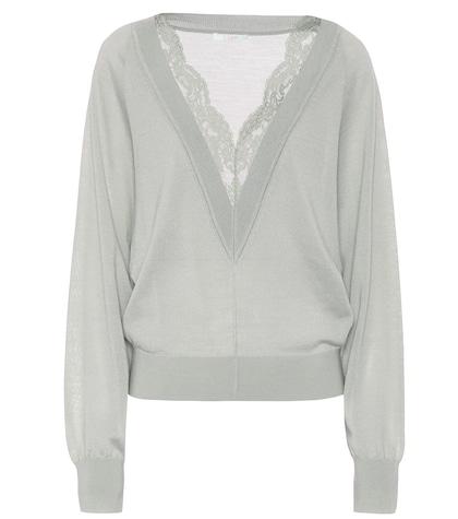 Chlo Lace-trimmed Wool And Silk Sweater