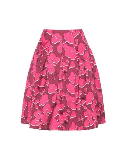 Oscar De La Renta Printed Silk-blend Skirt