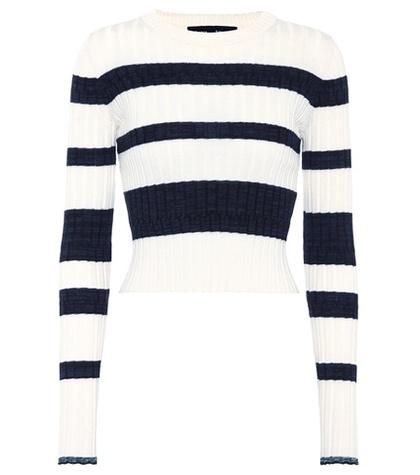 A.p.c. Wool, Silk And Cashmere Cropped Sweater