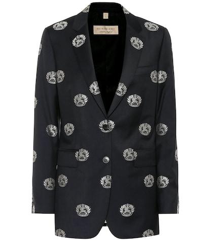 Burberry Embroidered Wool Twill Blazer