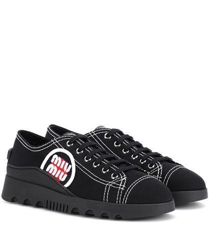 Miu Miu Low-top Canvas Sneakers