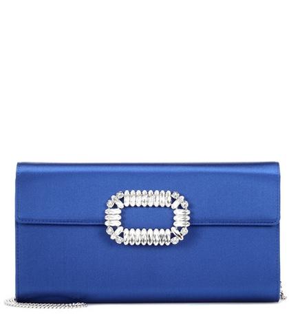 Roger Vivier Evening Envelope Satin Clutch