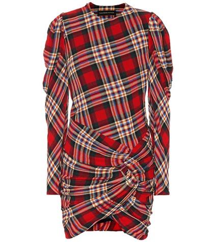 Jw Anderson Plaid Wool-blend Minidress