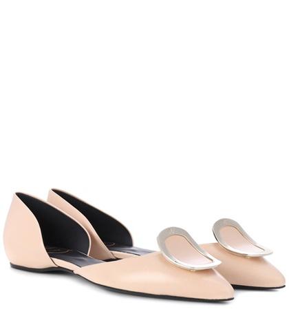 Roger Vivier Chips D'orsay Leather Ballerinas