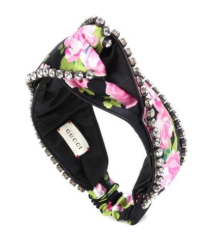 Gucci Embellished Silk Headband