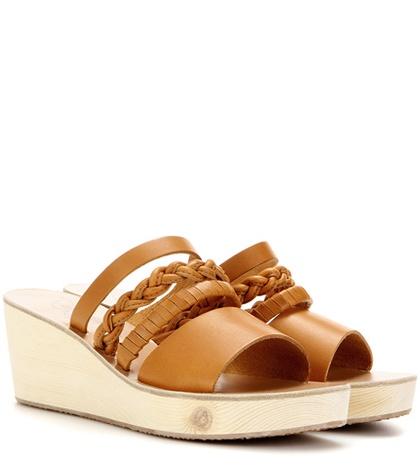 Ancient Greek Sandals Helene Leather Wedge Sandals