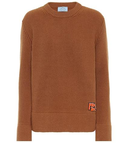 Prada Ribbed Cashmere And Wool Sweater