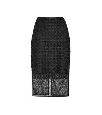 Diane Von Furstenberg Layered Lace Pencil Skirt
