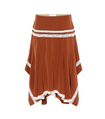 Chlo Silk Crêpe De Chine Skirt