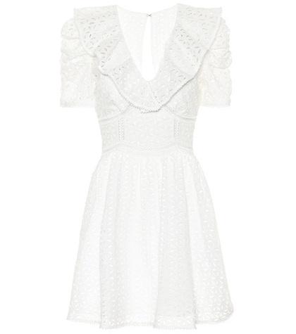 Self-portrait Broderie Anglaise Minidress
