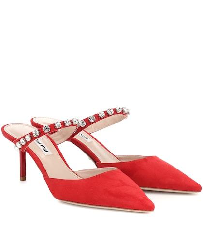 Little Marc Jacobs Embellished Suede Mules