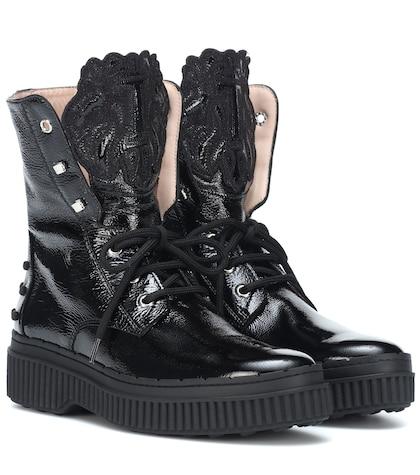 Tod's Patent Leather Ankle Boots