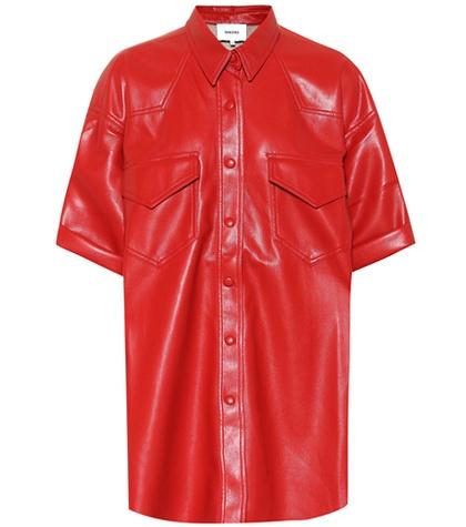7 For All Mankind Seymour Faux Leather Top
