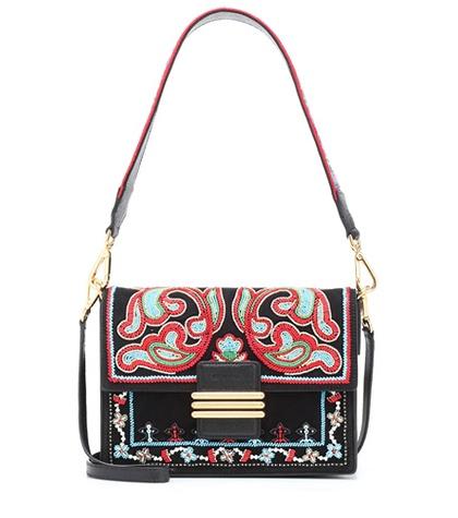 Etro Embellished Suede Shoulder Bag