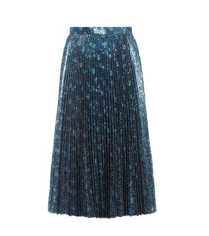 Brunello Cucinelli Pleated Lamé Skirt