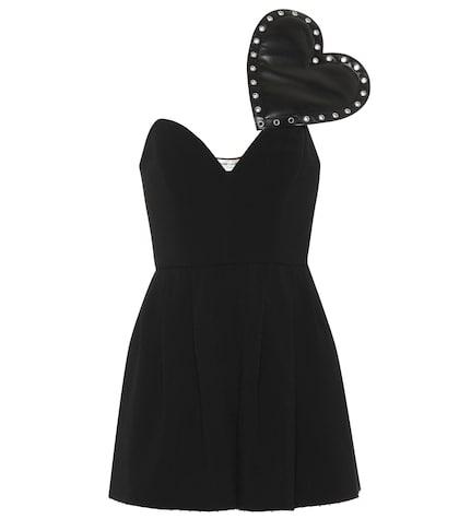 Salvatore Ferragamo Leather-trimmed Crêpe Sablé Playsuit