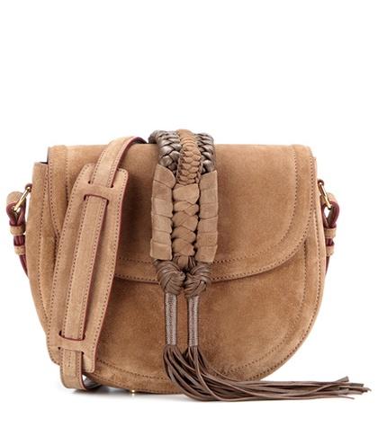 Altuzarra Ghianda Knot Saddle Suede Shoulder Bag