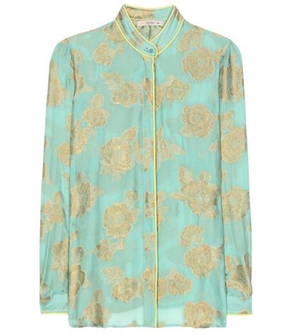 Etro Metallic Silk-blend Blouse