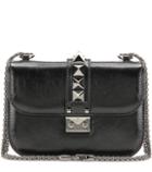 Valentino Valentino Garavani Lock Noir Small Leather Shoulder Bag