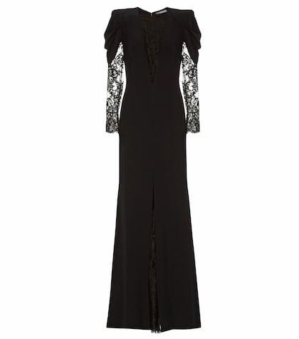 Alexander Mcqueen Crêpe And Lace Gown