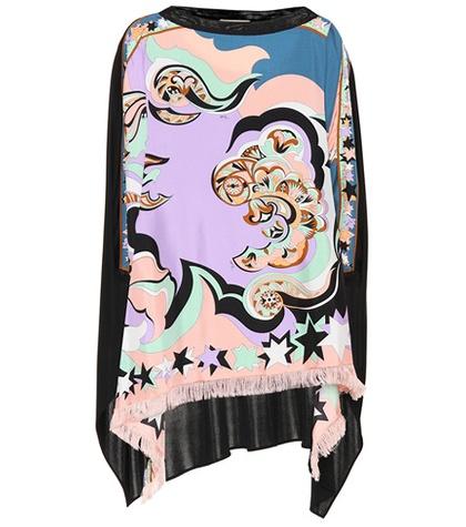 Emilio Pucci Printed Silk Poncho