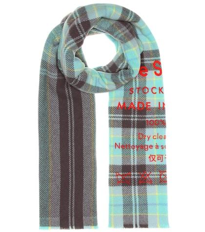 Saint Laurent Cassiar Checked Wool Scarf