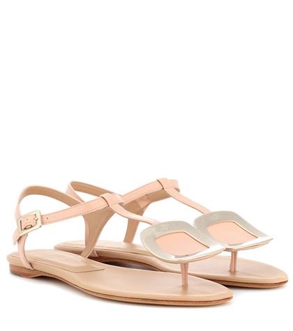 Rick Owens Thong Chips Embellished Leather Sandals
