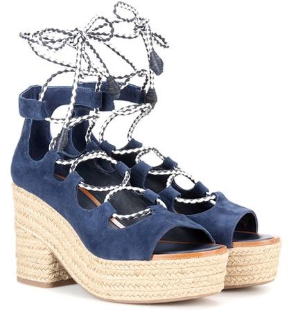 Victoria Beckham Positano Suede Platform Espadrille Sandals