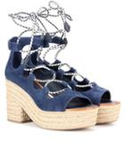 Victoria Beckham Positano Suede Platform Espadrille Sandals