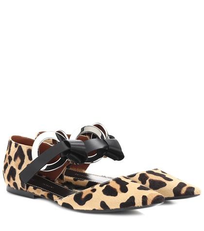 Proenza Schouler Embellished Calf Hair Ballerinas