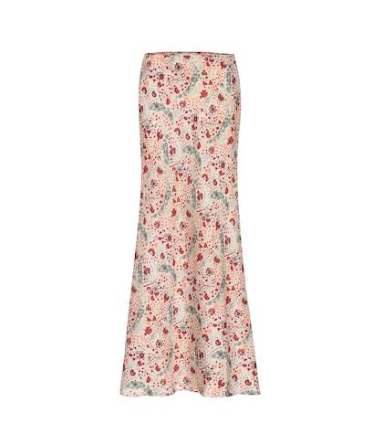 Paco Rabanne Floral Satin Maxi Skirt