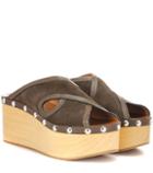 Isabel Marant Zipla Suede And Wood Sandals