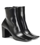 Balenciaga Double Square Leather Ankle Boots